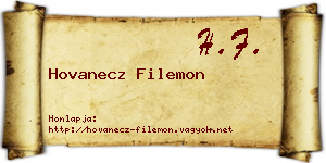 Hovanecz Filemon névjegykártya